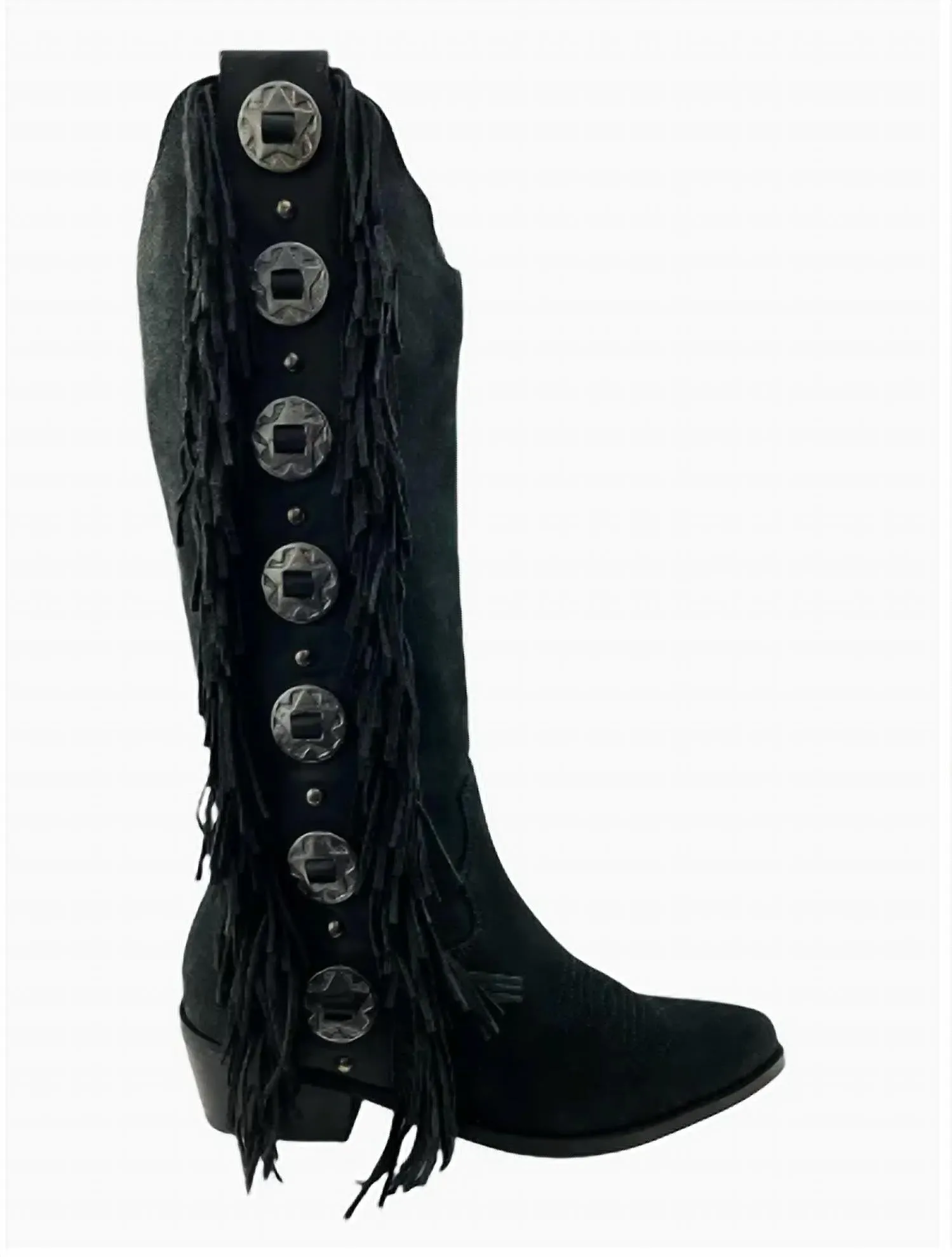 Women's Rodeo Doll Fringe Boots In Black