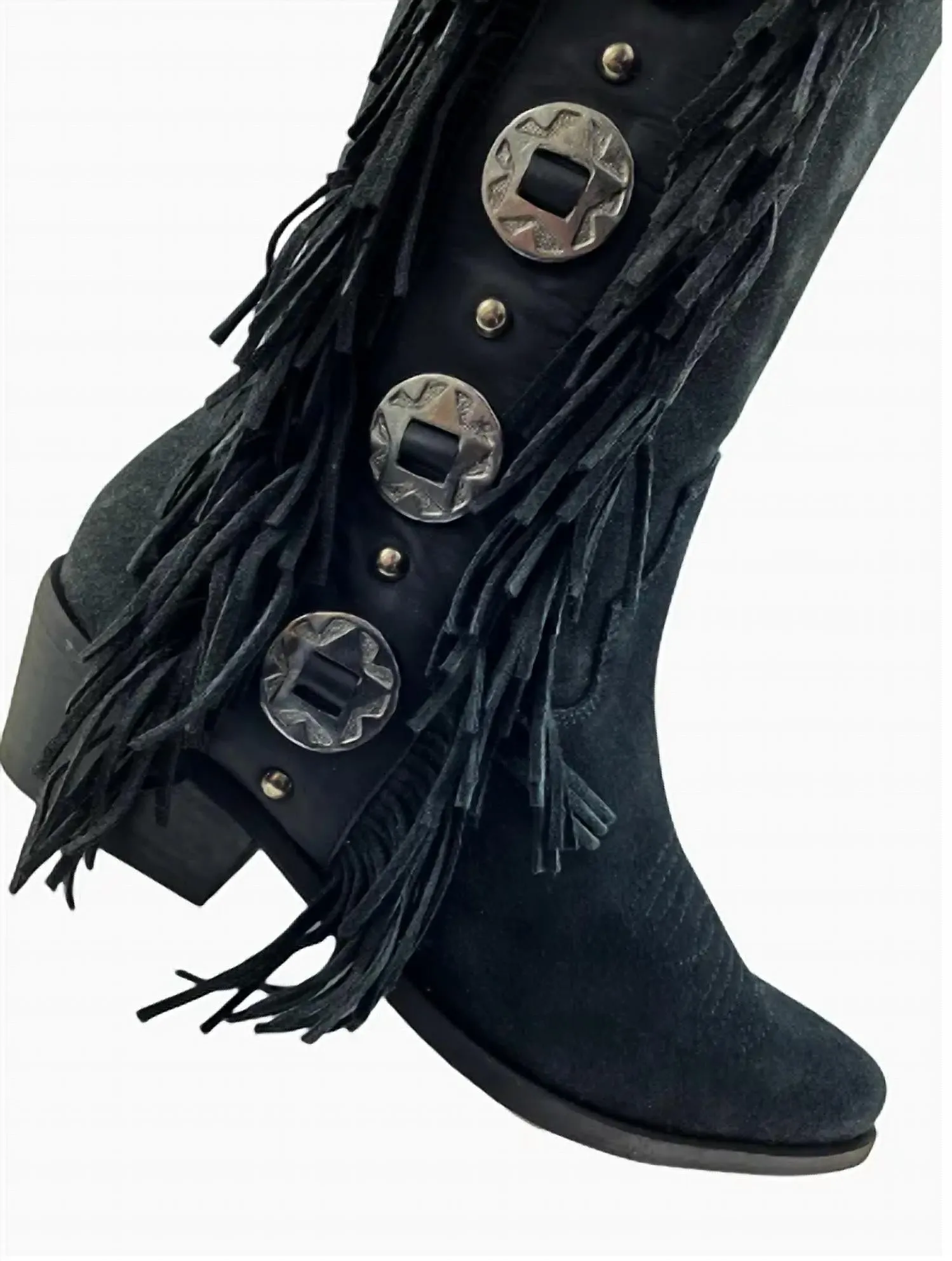 Women's Rodeo Doll Fringe Boots In Black