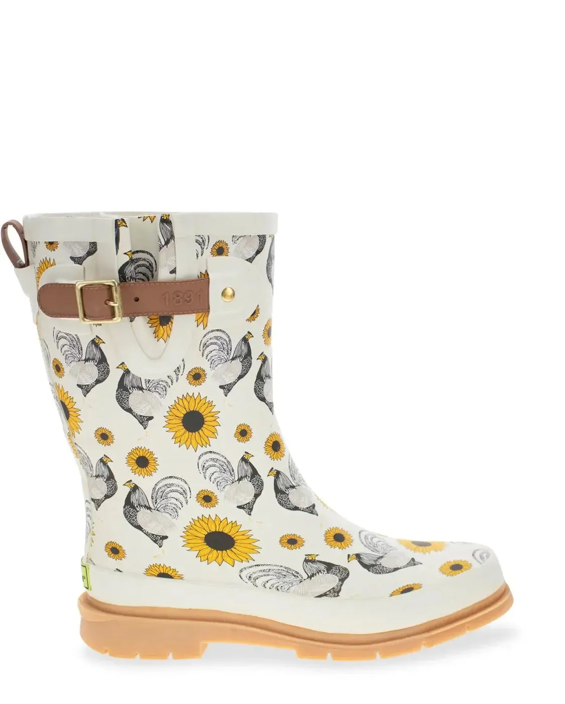Women's Rooster Rise Mid Rain Boot  Sunflower Style Meets Waterproof Comfort
