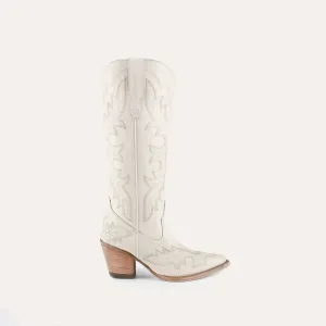 Women's Samira Leather Cowgirl Boots In White