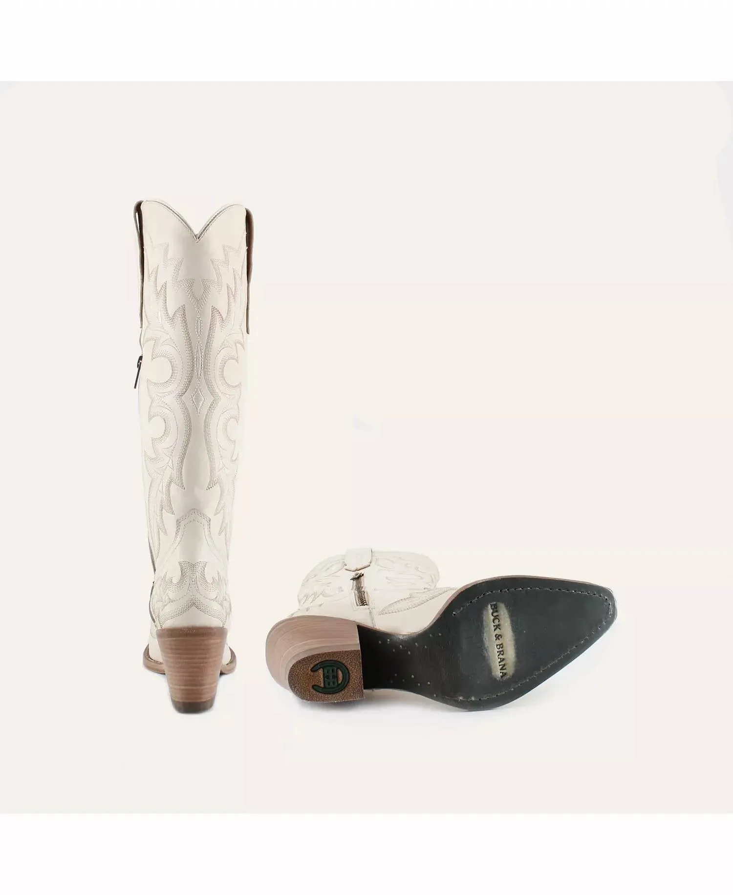Women's Samira Leather Cowgirl Boots In White