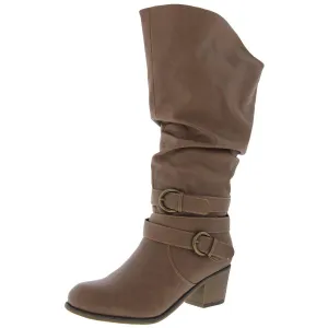Womens Slouchy Manmade Knee-High Boots