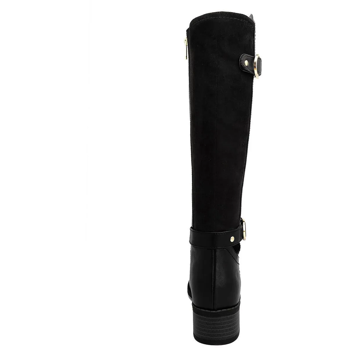 Womens Solid Faux Leather Knee-High Boots