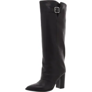 Womens Solid Leather Knee-High Boots