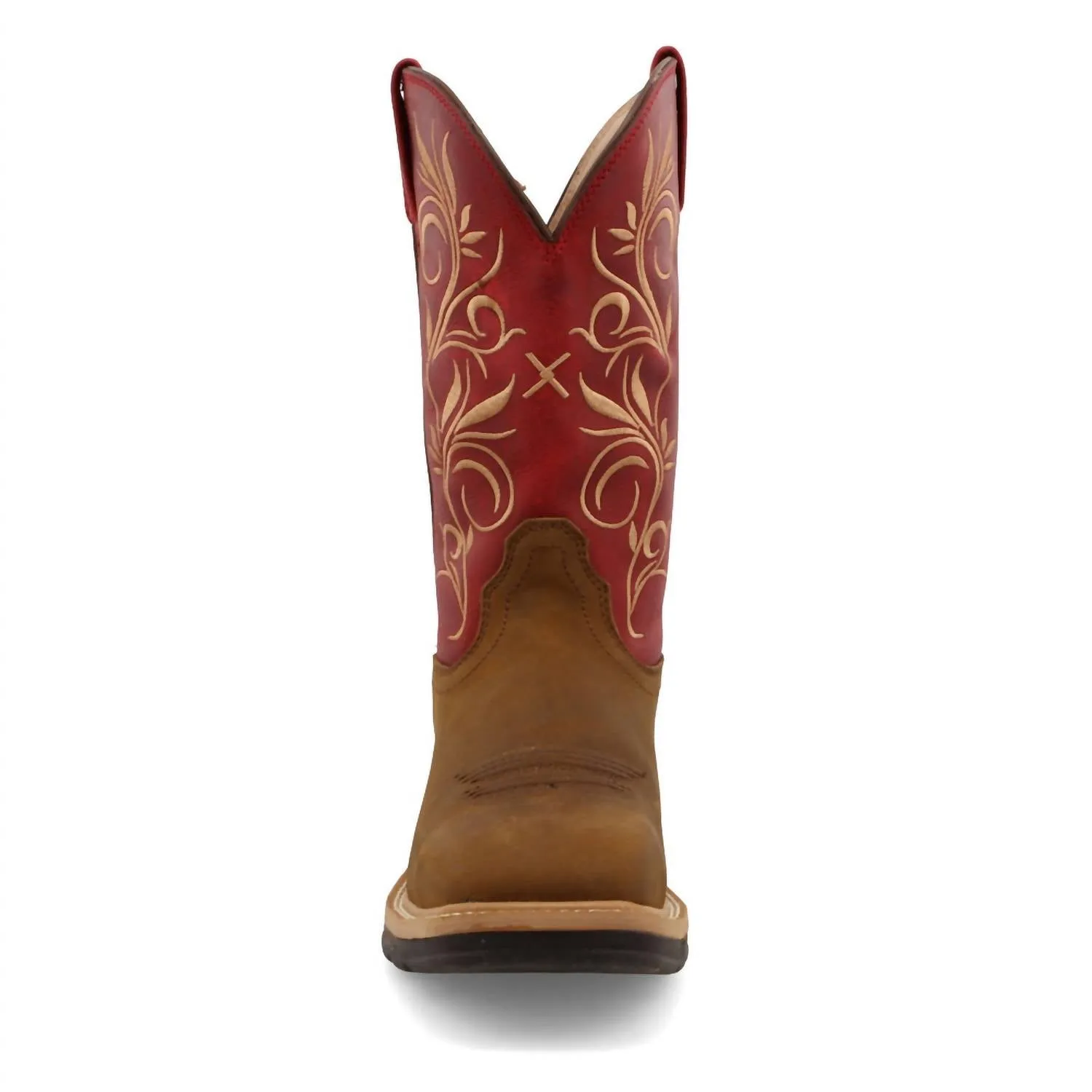 Women's Steel-Toe Pull-On Work Boot In Latigo/red