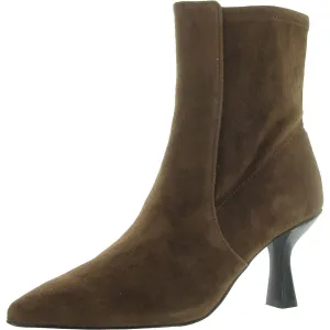Womens Suede Almond Toe Ankle Boots