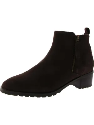Womens Suede Zipper Booties