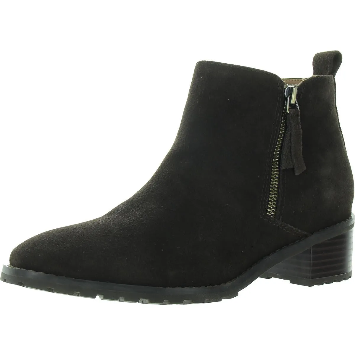 Womens Suede Zipper Booties