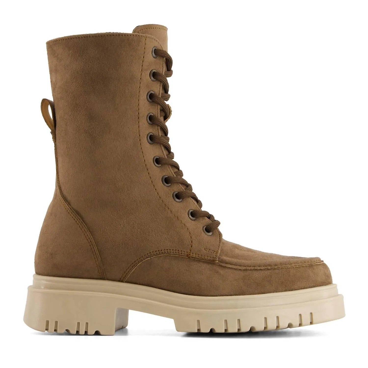 Women's Tall Combat Boots In Camel
