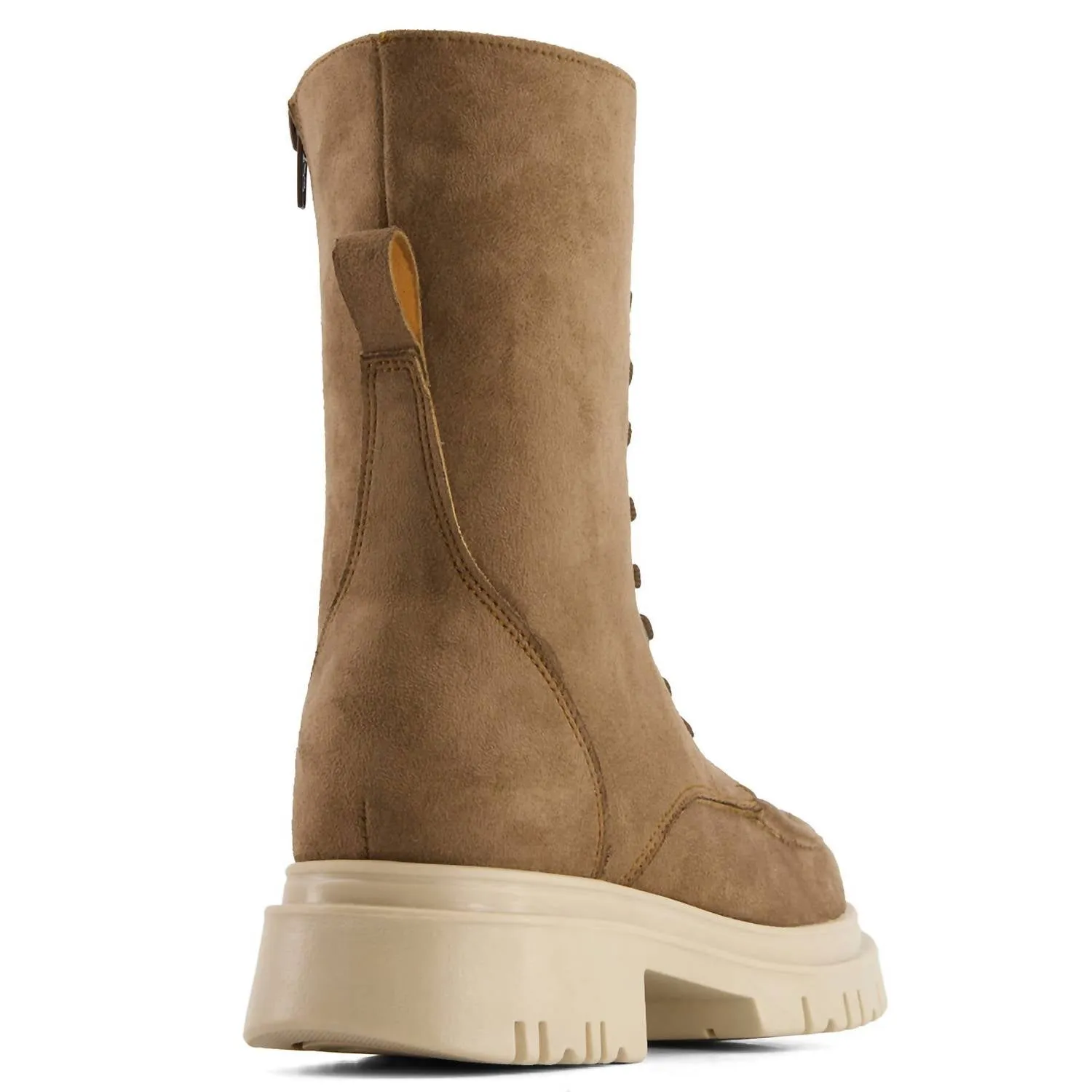 Women's Tall Combat Boots In Camel