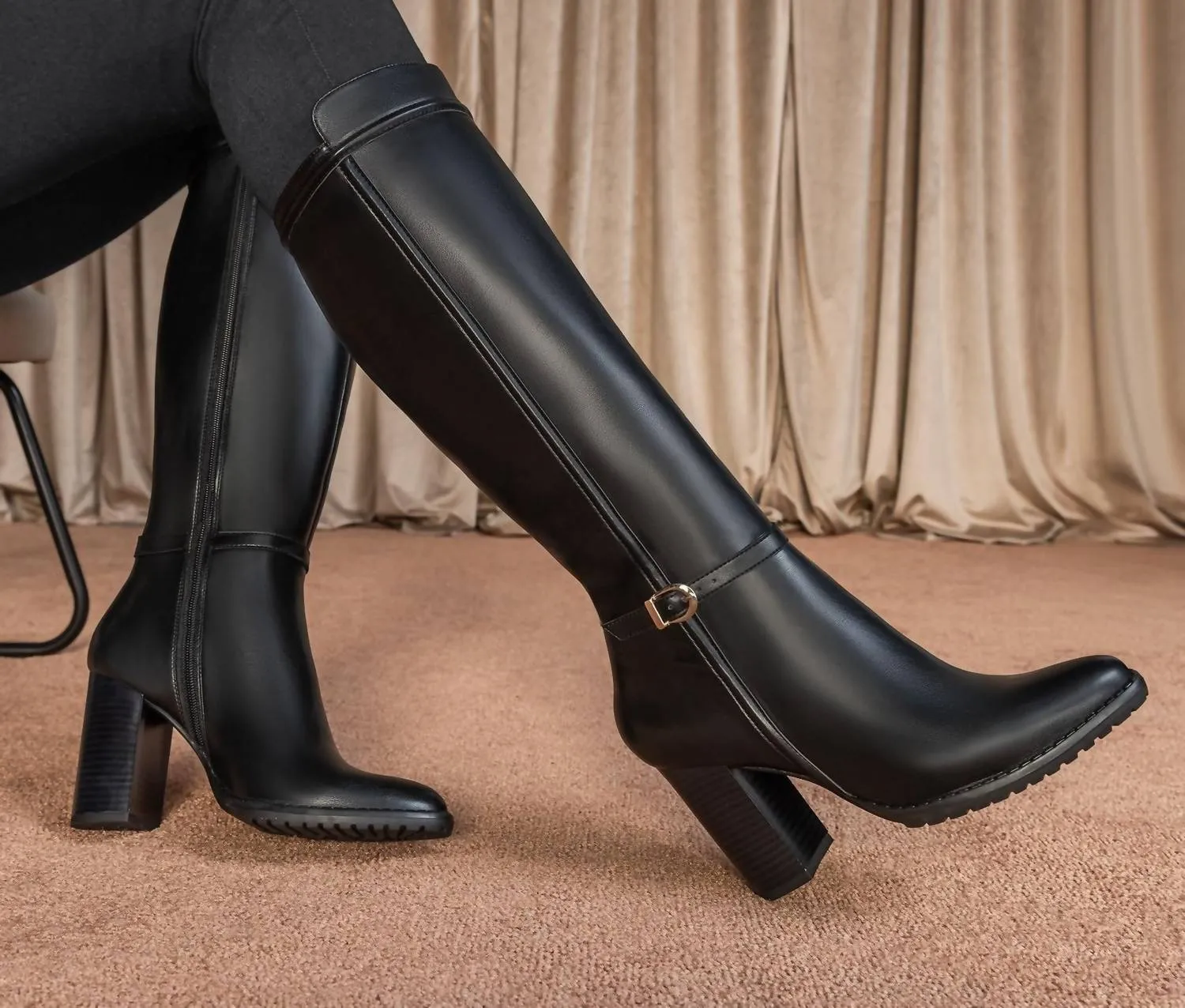 Women's Tall Riding Boots In Black