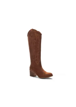 Women's Upwind Western Boot In Chocolate Suede