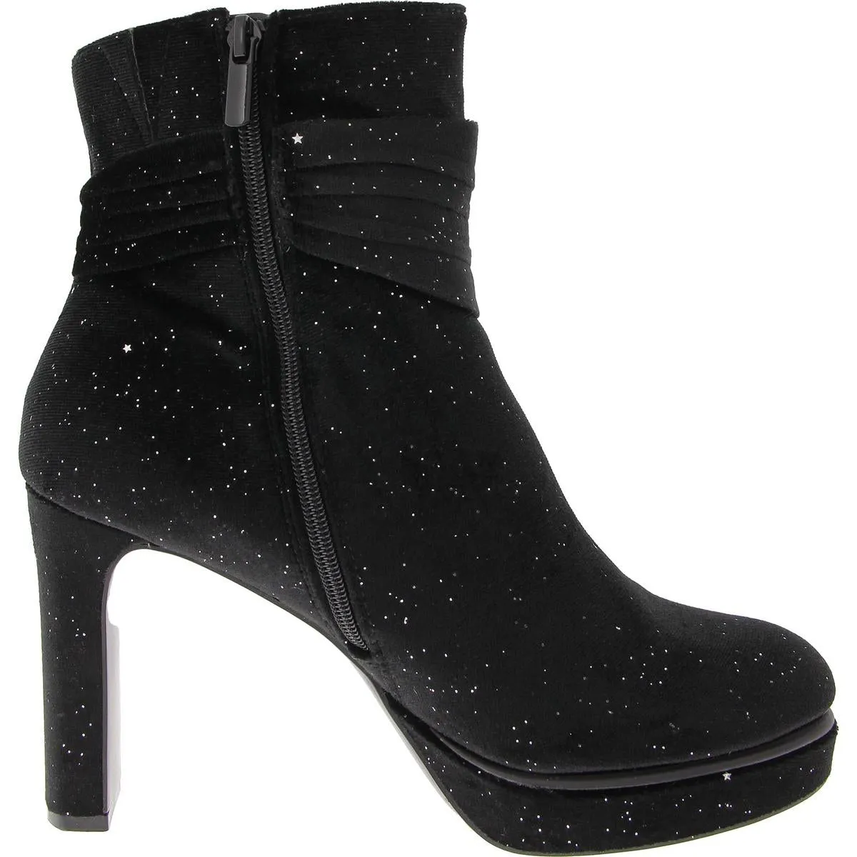 Womens Velvet Platform Ankle Boots