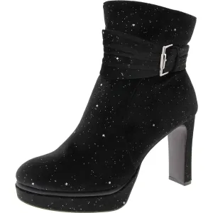 Womens Velvet Platform Ankle Boots