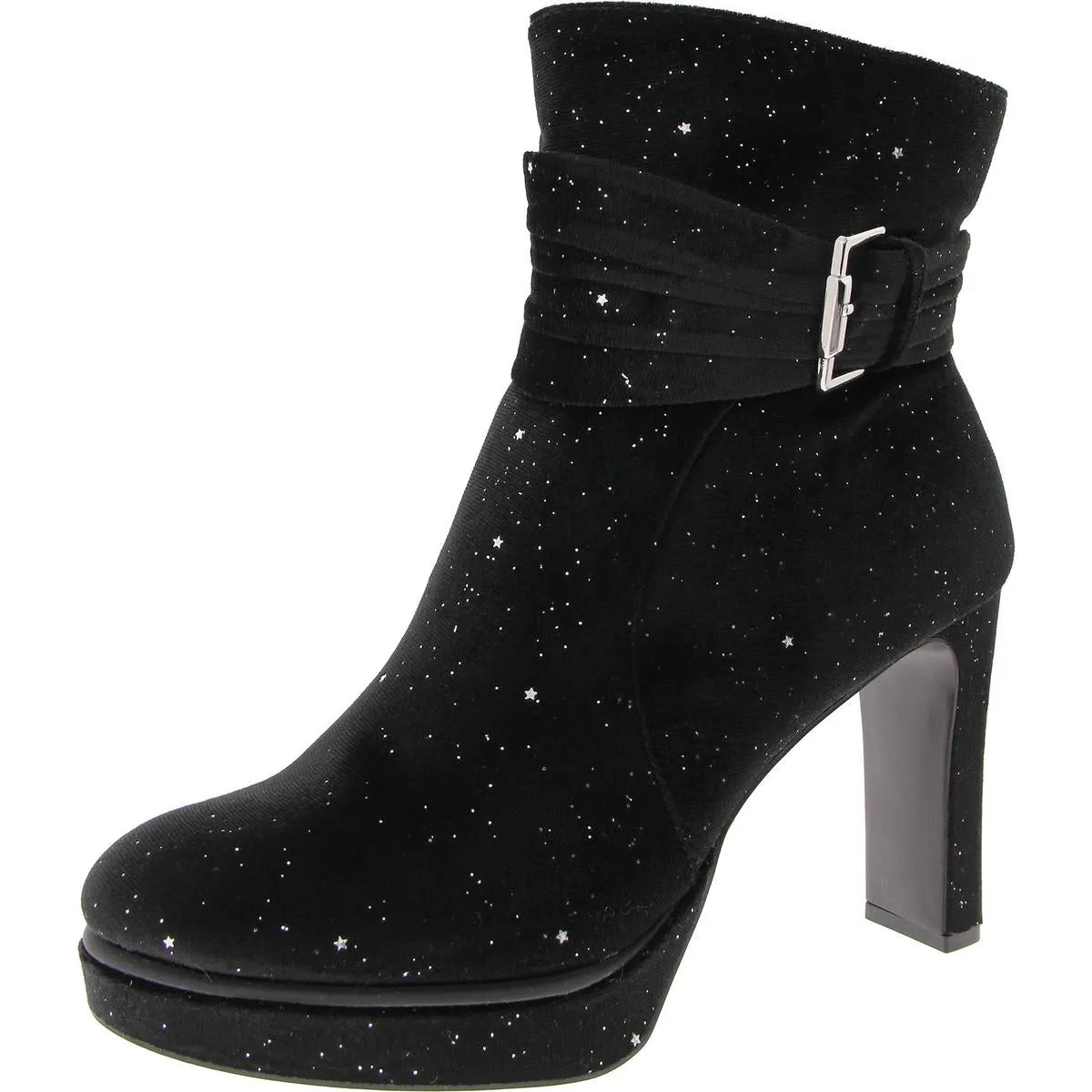 Womens Velvet Platform Ankle Boots
