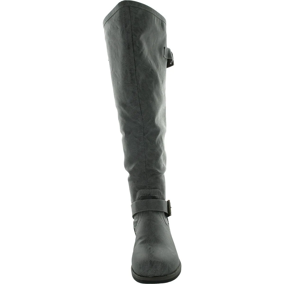 Womens Zip Up Buckle Knee-High Boots