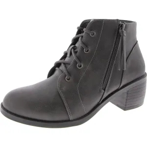 Womens Zip Up Round Toe Booties