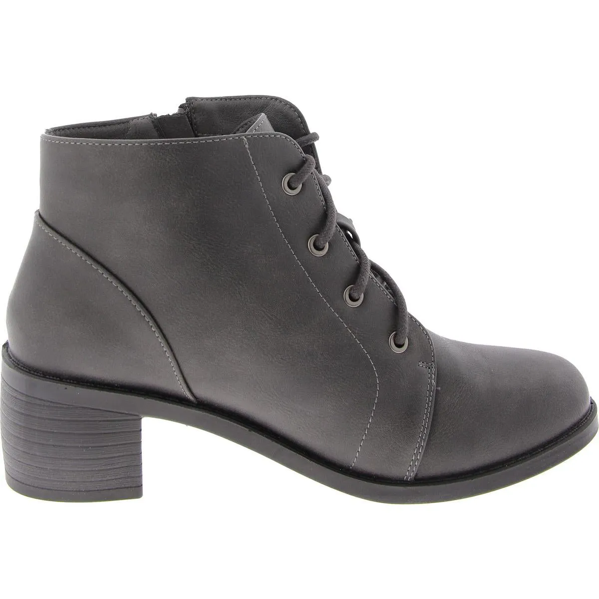 Womens Zip Up Round Toe Booties