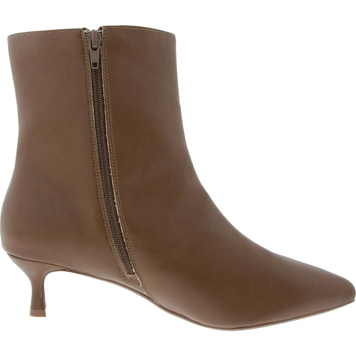 Womens Zipper Faux Leather Mid-Calf Boots