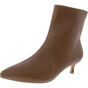Womens Zipper Faux Leather Mid-Calf Boots