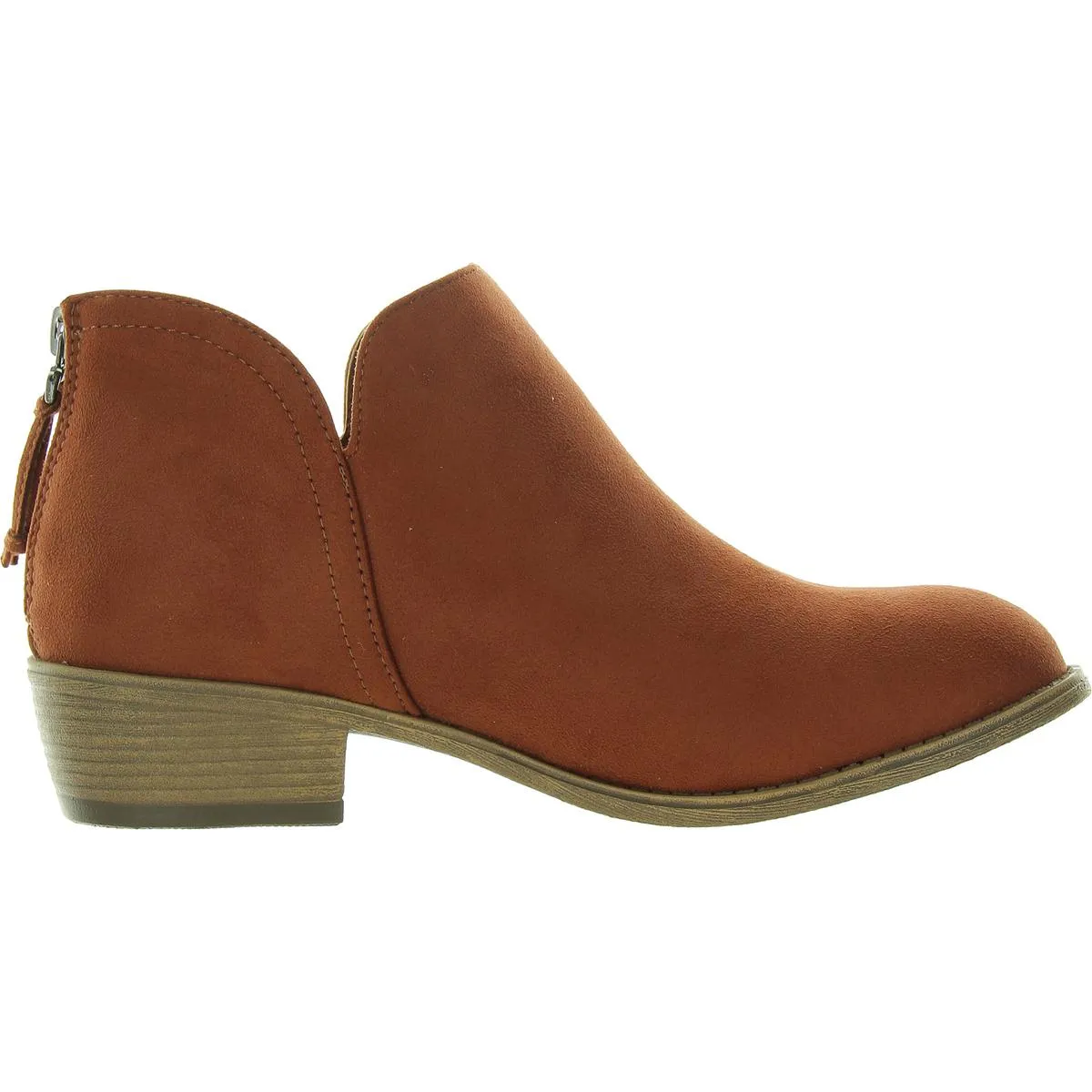 Womens Zipper Faux Leather Shooties