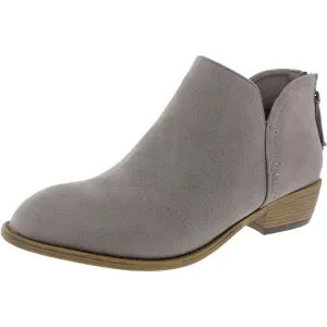 Womens Zipper Faux Suede Ankle Boots