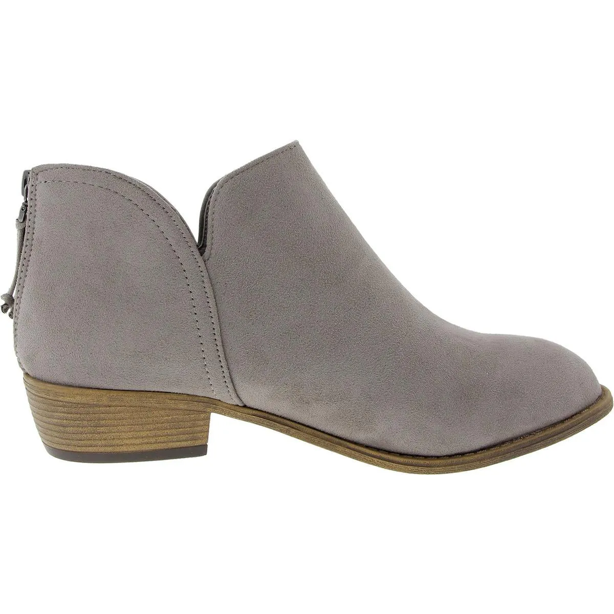 Womens Zipper Faux Suede Ankle Boots
