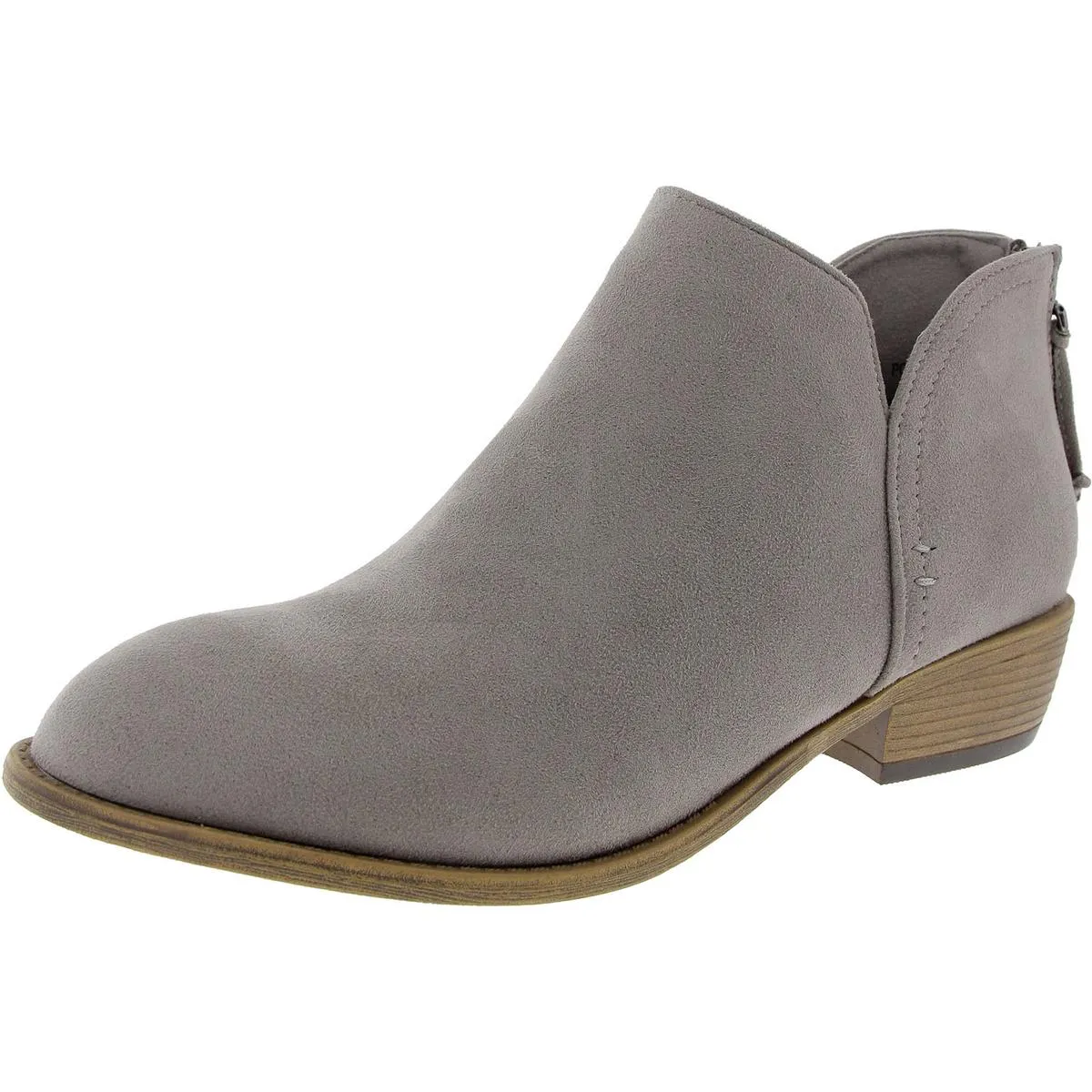 Womens Zipper Faux Suede Ankle Boots