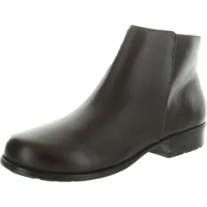 Womens Zipper Leather Ankle Boots