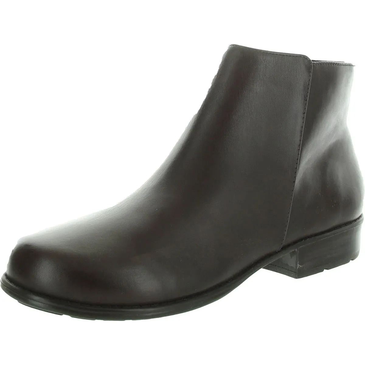 Womens Zipper Leather Ankle Boots