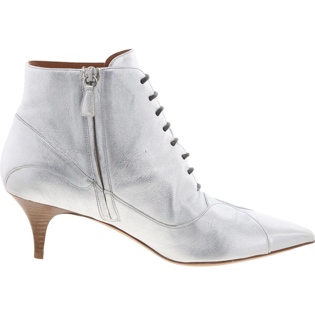 Womens Zipper Leather Ankle Boots