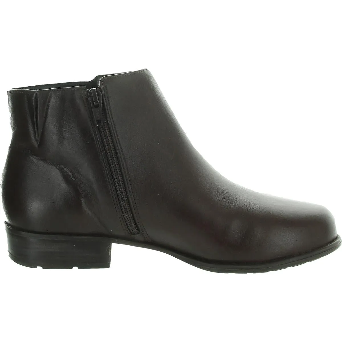 Womens Zipper Leather Ankle Boots