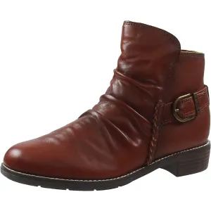 Womens Zipper Leather Ankle Boots