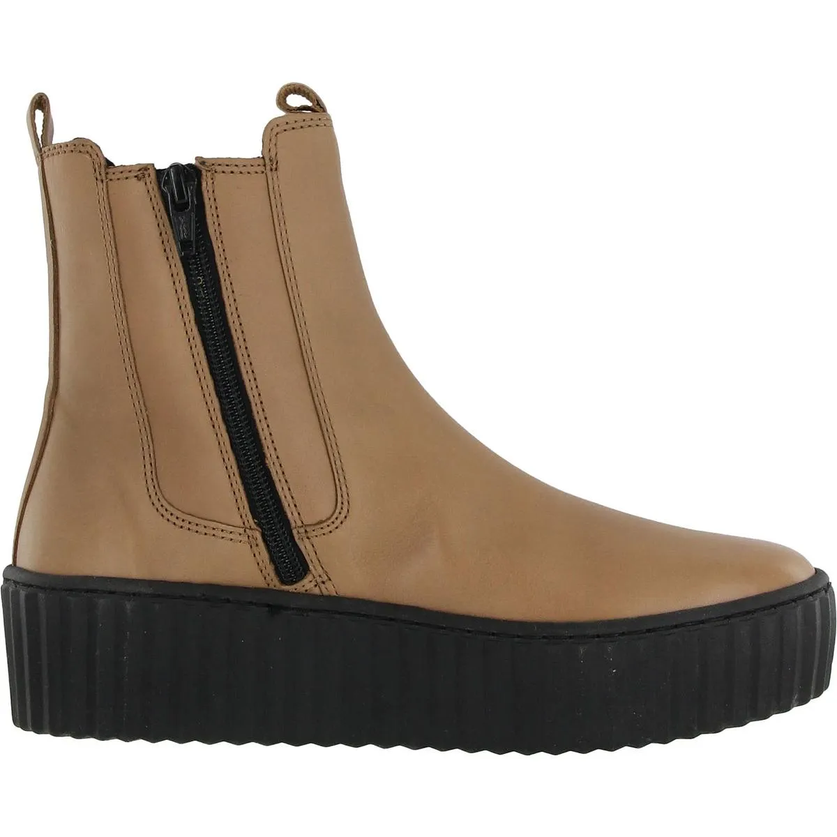 Womens Zipper Leather Booties