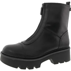 Womens Zipper Leather Combat & Lace-Up Boots