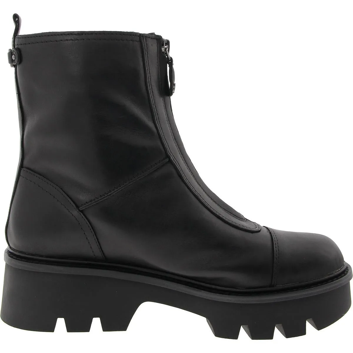 Womens Zipper Leather Combat & Lace-Up Boots