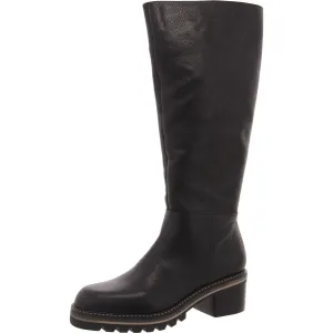 Womens Zipper Leather Knee-High Boots