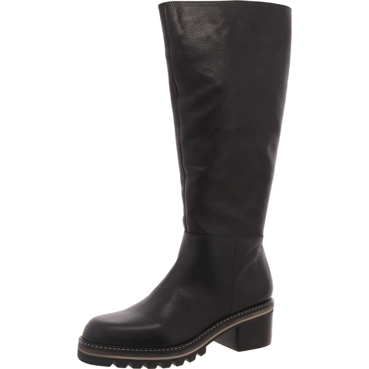 Womens Zipper Leather Knee-High Boots