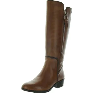 Womens Zipper Leather Knee-High Boots
