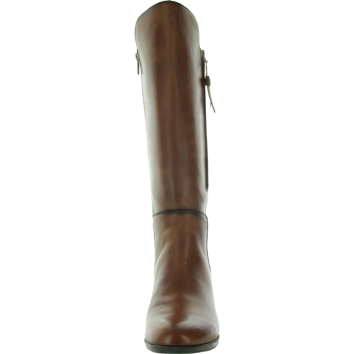 Womens Zipper Leather Knee-High Boots