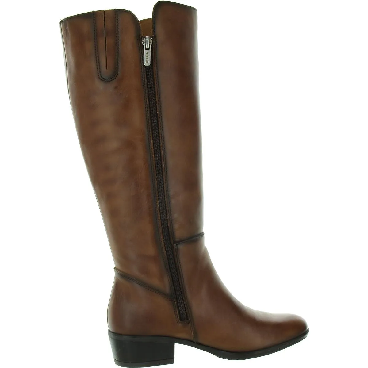Womens Zipper Leather Knee-High Boots