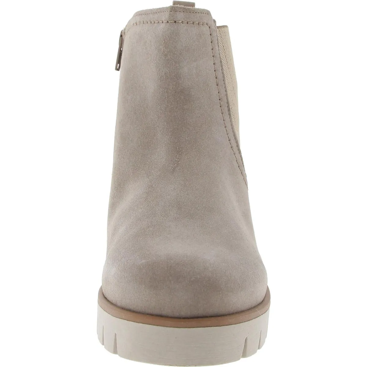 Womens Zipper Nubuck Chelsea Boots