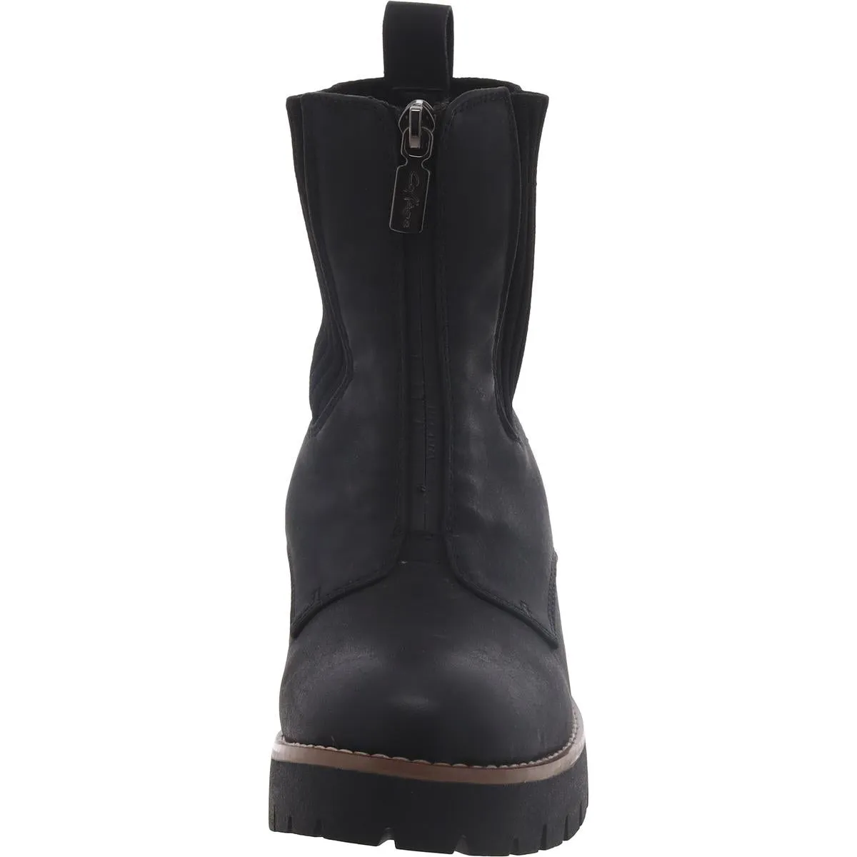 Womens Zipper Round Toe Ankle Boots