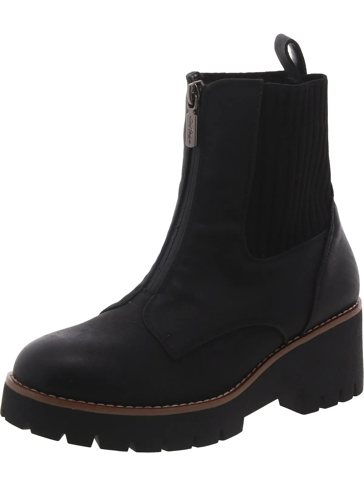 Womens Zipper Round Toe Ankle Boots