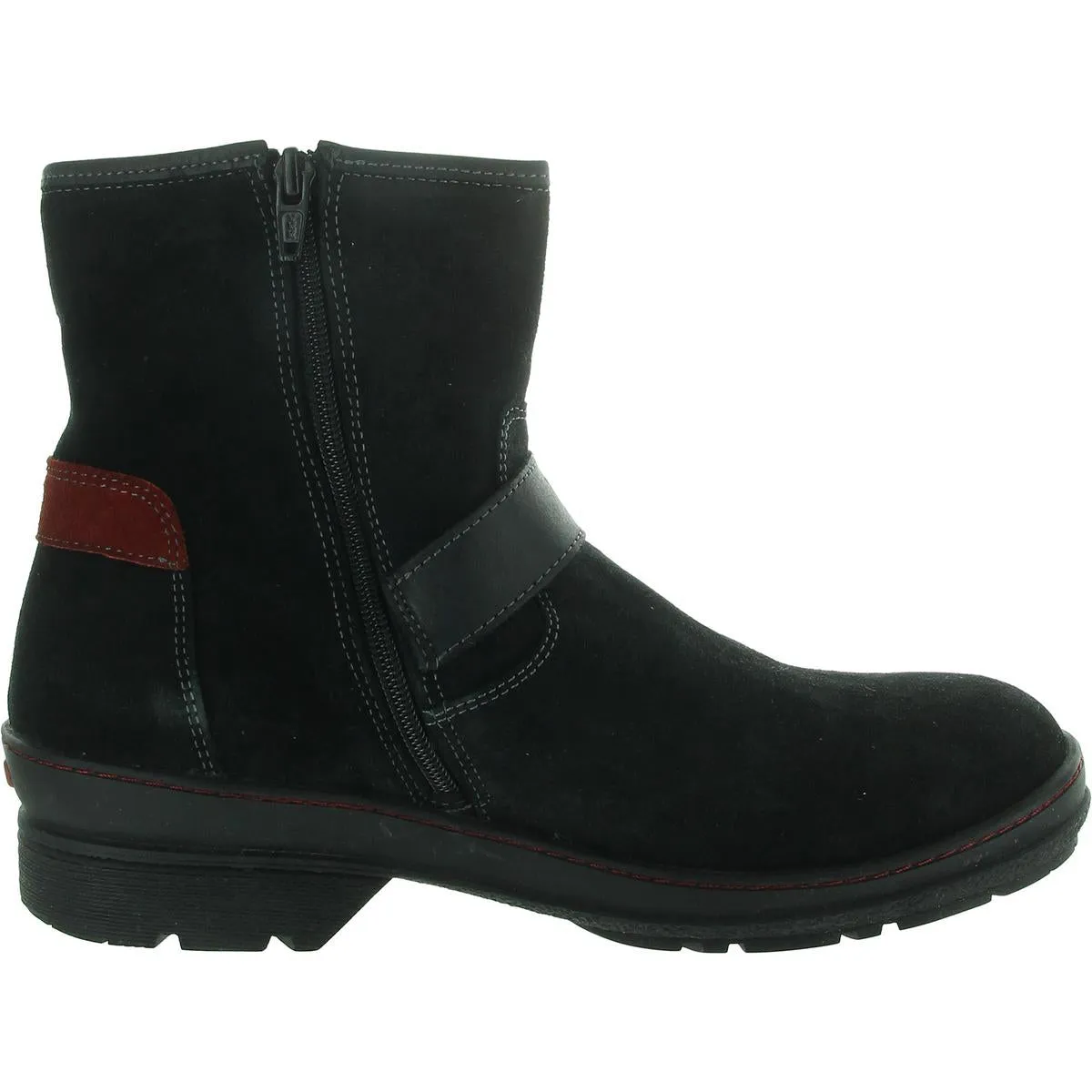 Womens Zipper Suede Ankle Boots
