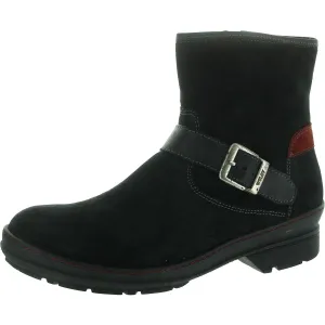Womens Zipper Suede Ankle Boots