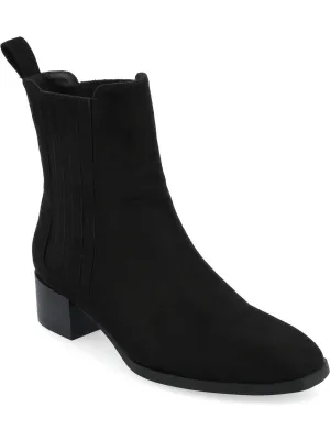 wrenley Womens Faux Suede Stretch Booties