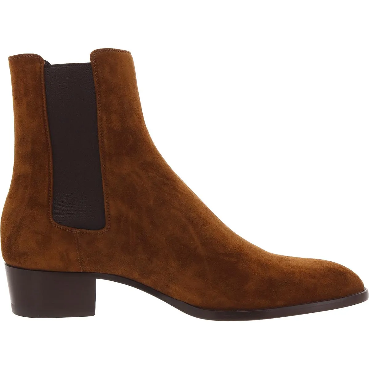 Wyatt Leather Chelsea Boots Mens Block Heel Suede Chelsea Boots