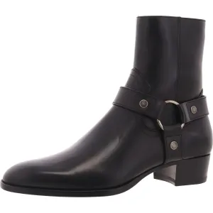 Wyatt Mens Harness Leather Combat & Lace-Up Boots