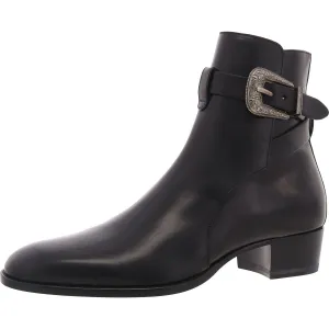 Wyatt Western Buckle Mens Buckle Leather Cowboy, Western Boots